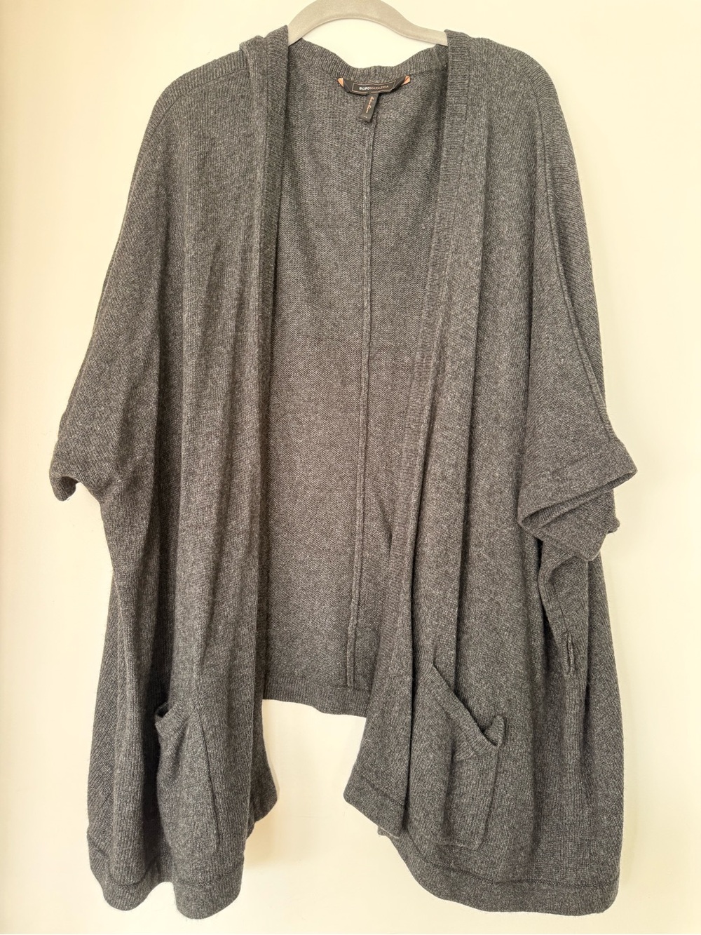BCBGMaxAzria Gray Open-Front Knit Cardigan